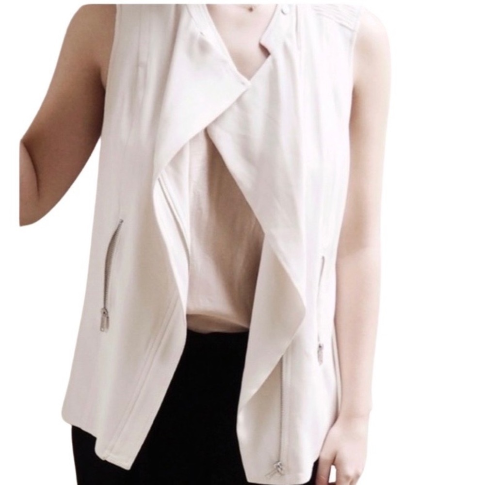 ARITZIA Babaton Redford Beige Cream Moto Zip Up Biker Best Size 4